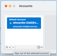 MacOS Accounts section.